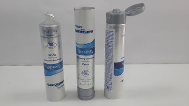 flexographisches Silber-Zahnpasta-Rohr des Drucken4oz mit lichtdurchlässigem Schulter-leichtem Schlag auf Kappe